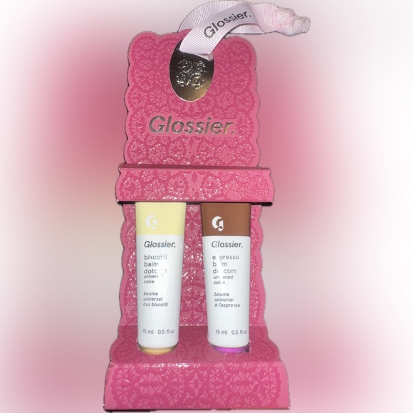 NIB Glossier Lip Balm Set in Biscotti and Espresso DUO - Picture 1 of 1